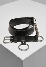 Synthetic leather belt black/silver