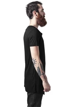 Black T-shirt with a long front zipper with an open brim