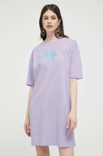 Šaty Love Moschino fialová barva, mini, oversize