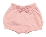 Kraťásky s mašličkou Baby Nellys, bavlna, pudrové , vel. 80 (9-12m)