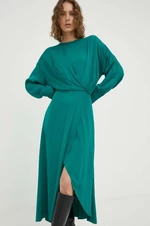 Šaty Lovechild zelená farba, maxi, rovný strih