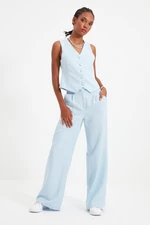 Kalhoty Trendyol - Tmavě modrá - Široké nohavice