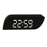 Digital LED Trapezoidal Mirror Alarm Clock Time Date Temperature Cyclically Display Calendar Snooze Clock Office Home De
