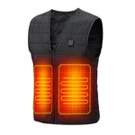 45°C Men Women Electric Heated Vest USB Powered Fleece Waistcoat Fast Heating Jacket Clothing Black