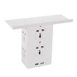 Socket S helf 8 Port Surge Protector Holder Tray Removable Wall Outlet 6 Electrical Outlet Extenders 2 USB Charging Port