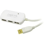 LogiLink #####USB-Kabel USB 2.0 #####USB-A Stecker, #####USB-A Buchse 12.00 m biela pozlátené kontakty, UL certifikácia