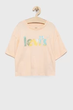 Dětské bavlněné tričko Levi's růžová barva