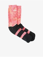 Set of two pairs of socks in black-pink and white Quiksilver - Men