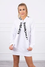 Oversize Hooded Dress White