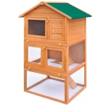 [EU Direct] vidaXL 170161 Outdoor Rabbit Hutch Small Animal House Pet Cage 3 Layers Wood Pet Supplies Dog House Pet Home