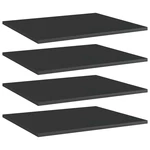 Bookshelf Boards 4 pcs High Gloss Black 23.6"x19.7"x0.6" Chipboard