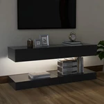 TV Cabinets with LED Lights 2 pcs Gray 23.6"x13.8"