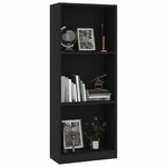 3-Tier Book Cabinet Black 15.7"x9.4"x42.5" Chipboard