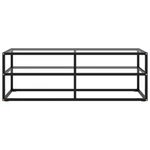 TV Cabinet Black with Tempered Glass 47.2"x15.7"x15.7"