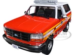 1996 Ford Bronco Police Red and White FDNY (The Official Fire Department the City of New York) "Artisan Collection" 1/18 Diecast Model Car by Greenli