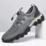 Men's Mesh Breathable Elastic Band Lace-Up Outdoor Fitness Casual Sneakers