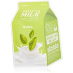 A’pieu One-Pack Milk Mask Green Tea zklidňující plátýnková maska pro mastnou a smíšenou pleť 21 g
