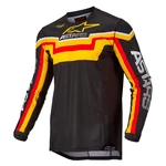 Motokrosový dres Alpinestars Techstar Quadro černá/žlutá/mandarinka  XL