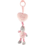 Teddies Medveď so srdiečkom plyš so závesom na postieľku 34 cm ružový