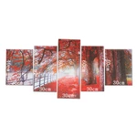5Pcs Red Falling Leaves Canvas Painting Autumn Tree Wall Decorative Print Art Pictures Unframed Wall Hanging Home Office