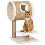 [EU Direct] vidaXL 170977 Cat Tree with Tunnel and Scratching Post 69 cm Seagrass Pet Supplies Cat Puppy Home Bedpan