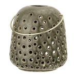Zelený kameninový lampáš Bloomingville Vivek, výška 14 cm