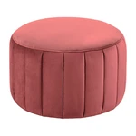 Koralovoružový zamatový puf Actona Doria, ⌀ 60 cm