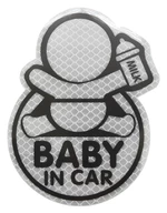 COMPASS Dekor samolepící BABY IN CAR stříbrný
