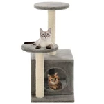 [EU Direct] vidaxl 170517 Cat Tree with Sisal Scratching Posts 60 cm Grey Scratcher Tower Home Furniture Climbing Frame