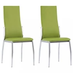 Jídelní židle 2 ks umělá kůže Dekorhome Zelená,Jídelní židle 2 ks umělá kůže Dekorhome Zelená