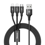 Kábel Baseus Rapid Series USB/Micro USB, 2x Lightning, 1,2m (CAMLL-SU01) čierny Baseus kabel Rapid Series 3-in-1 Micro + Dual Lightning 3A 1.2M Černá

