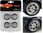 Custom SVT 7-Spoke Wheel &amp; Tire Set of 4 pieces from "1990 Ford Mustang 5.0 Custom" 1/18 Scale Model by GMP