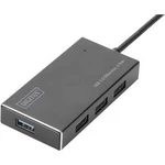 USB 3.0 hub Digitus DA-70240-1, 4 porty, kovový ukazatel, 14 mm, černá