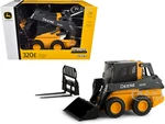 John Deere 320E Wheeled Skid Steer with Fork and Bucket Work Tools "Prestige Collection" 1/16 Diecast Model by ERTL TOMY