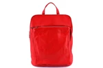 Dámský kožený batoh a kabelka v jednom / Arteddy - světle červená