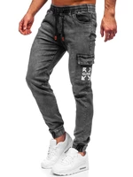 Černé pánské džínové jogger kapsáče Bolf HY895