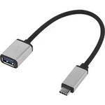 Kabel USB 3.0 Renkforce [1x USB-C™ zástrčka - 1x USB 3.2 gen. 1 zásuvka A] stříbrná opletený