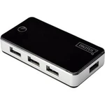 USB 2.0 hub Digitus DA-70222, 7 portů, 85 mm, černá, stříbrná
