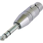 XLR zásuvka / jack zástrčka 6,35 mm Stereo Neutrik NA 3 FP, adaptér rovný, stříbrná XLR zásuvka / jack zástrčka 6,35 mm Stereo Neutrik NA 3 FP, adaptér rovný, stříbrná