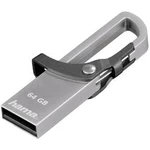 USB flash disk Hama FlashPen Hook-Style 123922, 64 GB, USB 2.0, šedá