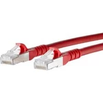 Síťový kabel RJ45 Metz Connect 130845A566-E, CAT 6A, S/FTP, 15.00 m, červená