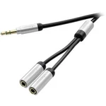 Připojovací kabel Vivanco, jack zástr. 3.5 mm/jack zás. 3.5 mm, černý, 0,2 m