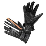 Moto rukavice W-TEC Classic  L  černá s oranžovým a bílým pruhem