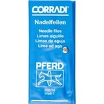 Sada jehlových pilníků CORRADI 140 mm švýcarské drážky 1 v PVC svinovací brašně PFERD 266/14 140 H1 12313062 140