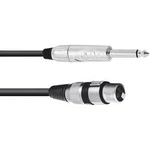 Kabelový adaptér Omnitronic 3022516M [1x XLR zásuvka 3pólová - 1x jack zástrčka 6,3 mm (mono)], 2.00 m, černá