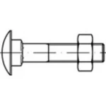 Plochý kulatý šroub TOOLCRAFT 111408, N/A, M10, 40 mm, ocel, 100 ks