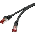 Renkforce RF-3301786 RJ45 sieťové káble, prepojovacie káble CAT 6 S/FTP 25.00 cm čierna s ochranou, pozlátené kontakty,