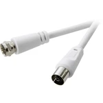 SpeaKa Professional SAT, anténny prepojovací kábel [1x F zástrčka - 1x anténna zásuvka 75 Ω] 3.00 m 75 dB  biela