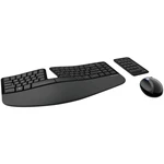 Microsoft Sculpt Ergonomic Desktop bezdrôtový Sada klávesnica a myše ergonomická nemecká, QWERTZ, Windows® čierna