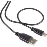 Renkforce #####USB-Kabel USB 2.0 #####USB-A Stecker, #####USB-Mini-B Stecker 1.00 m čierna SuperSoft opletenie